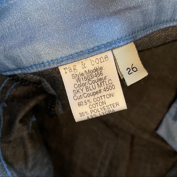 Rag & Bone Sky Blue Metallic Jean Leggings - Picture 9 of 12